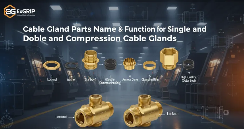 Cable Gland Parts Name & Function for Single and Double Compression Cable Glands