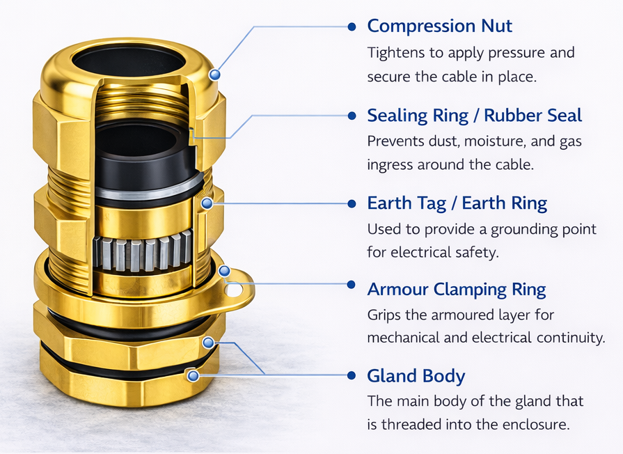 Cable Gland Parts Name & Functions