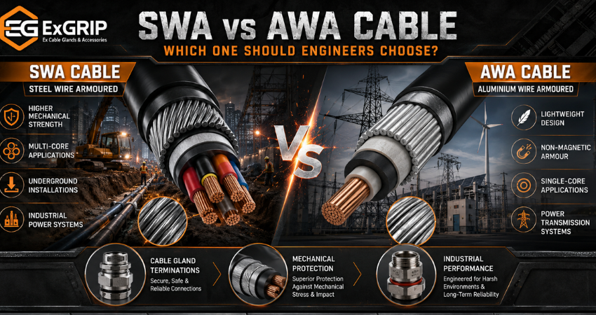 Comparison of SWA cable and AWA cable construction for industrial electrical installations