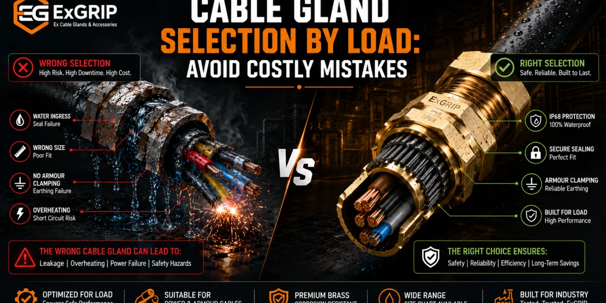 Industrial cable gland selection based on electrical load with power cables