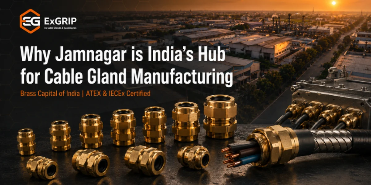 Brass cable glands manufactured in Jamnagar Gujarat Exgrip ATEX IECEx certified industrial cable gland manufacturer India