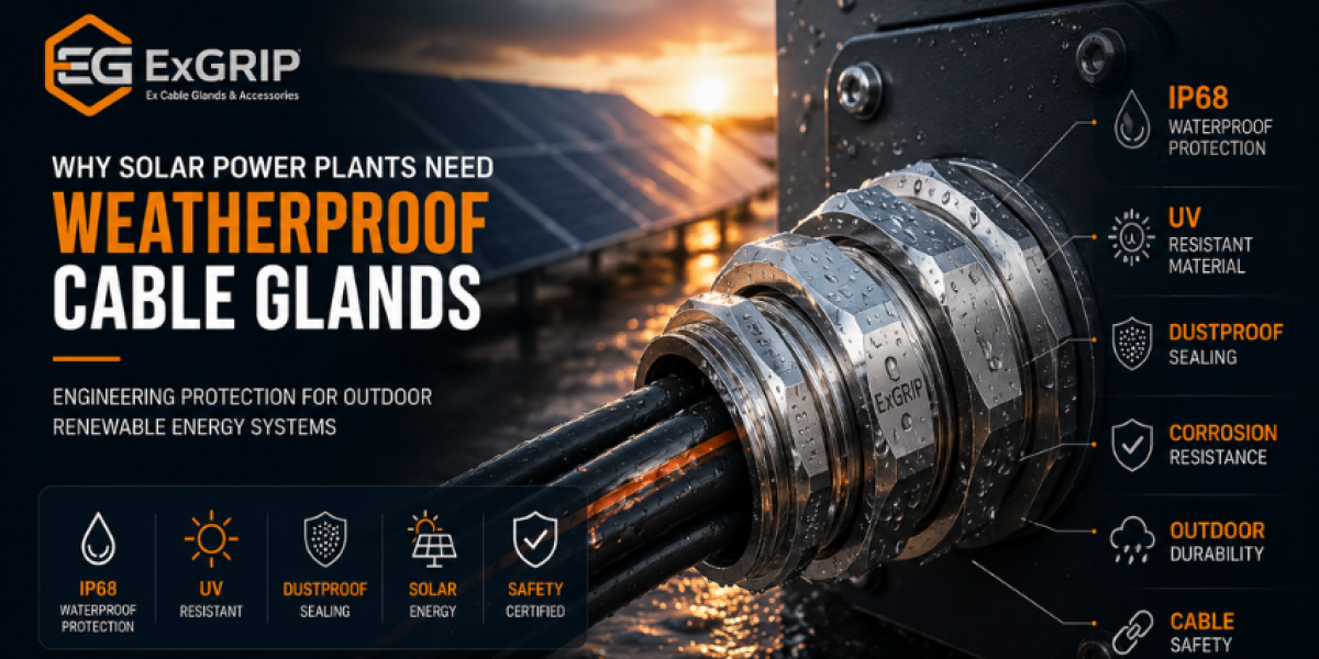 Industrial weatherproof cable gland used in outdoor solar power plant for waterproof cable protection
